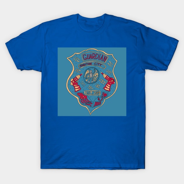 Guardian - Robotron City Badge T-Shirt by Soundtrack Alley